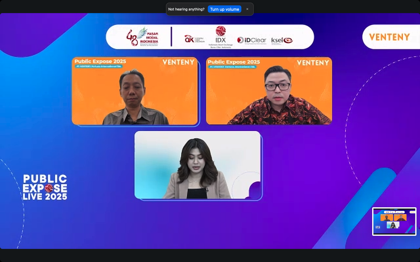 VENTENY Gelar Public Expose Live 2025: Paparkan Kinerja Semester I, Luncurkan Inovasi Produk, dan Umumkan Sertifikasi SNI ISO/IEC 27001:2022